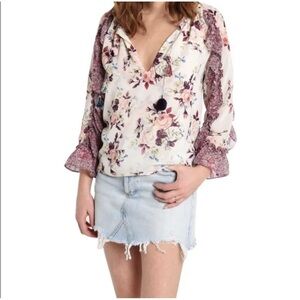 NEW with tags MISA Los Angeles Sia Chiffon Floral Blouse Size Medium